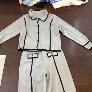 Commense Gray and Black Pantsuit